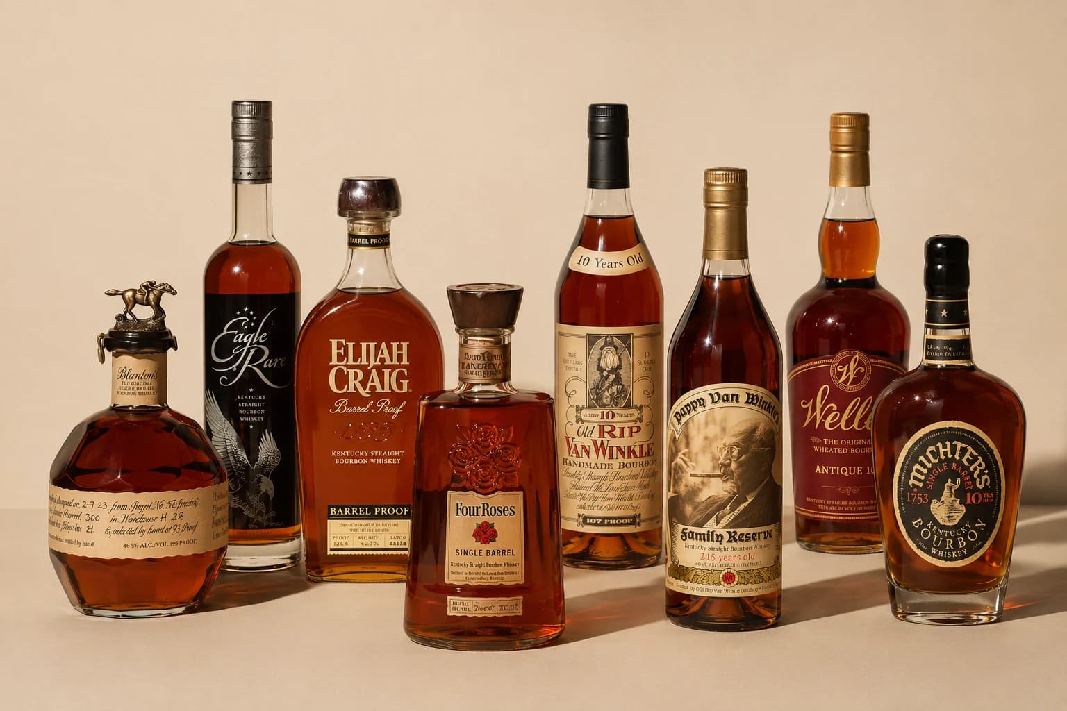 Eight-bottle lot led by Pappy 15 and Old Rip 10